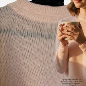 VTG Pink Mock Neck Sweater M Cottagecore Ballet Pastel Grandmacore Softgirl